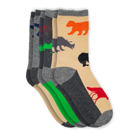 Boy's Animals Assorted Crew Socks