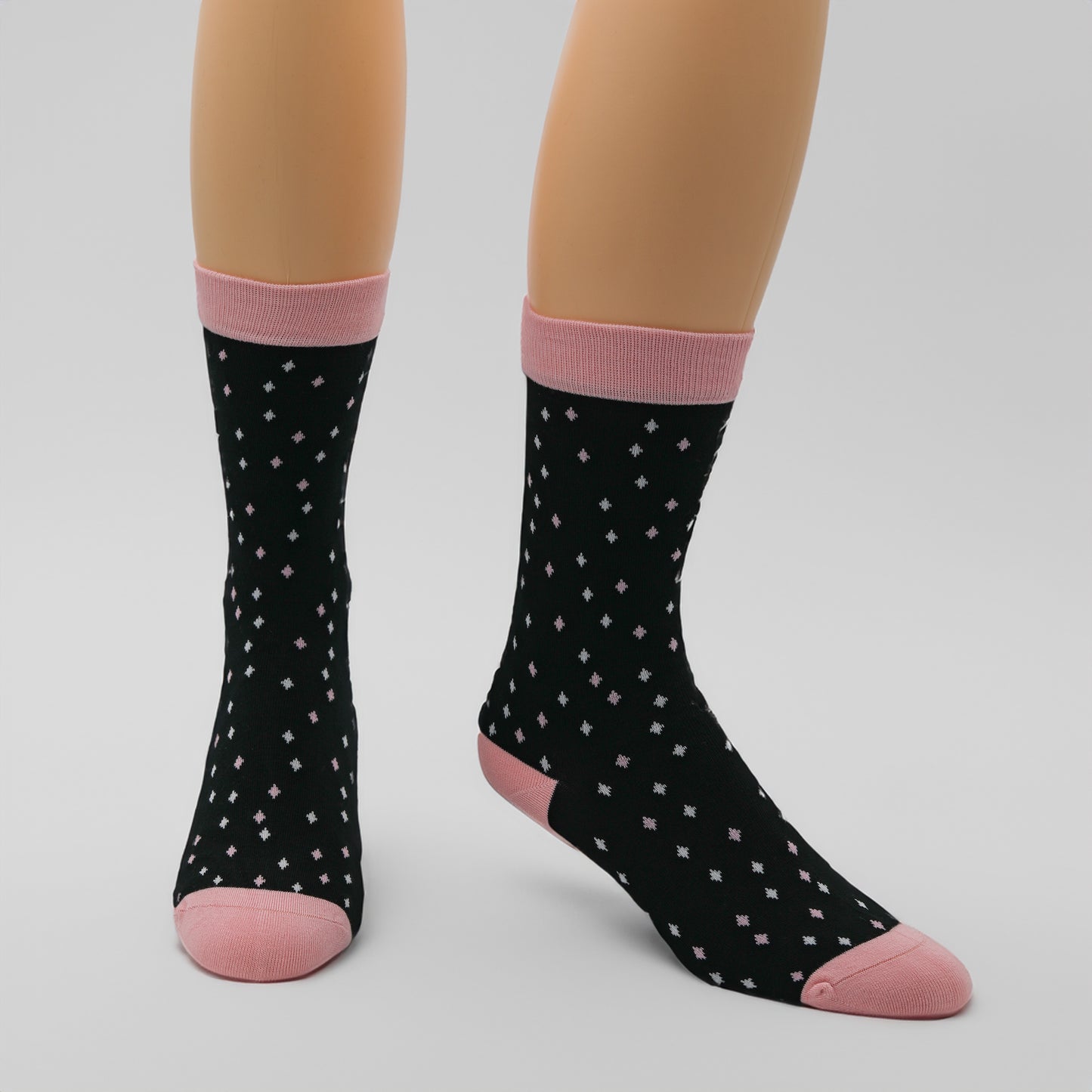 3-Pack Ladies Queen Size Bamboo Patterned Crew Socks