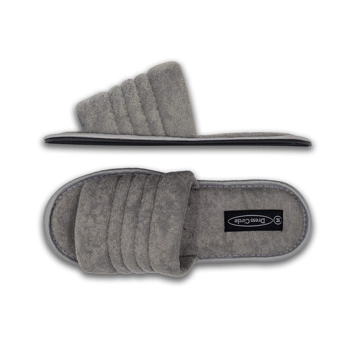 Men's Open Toe Velour Slippers
