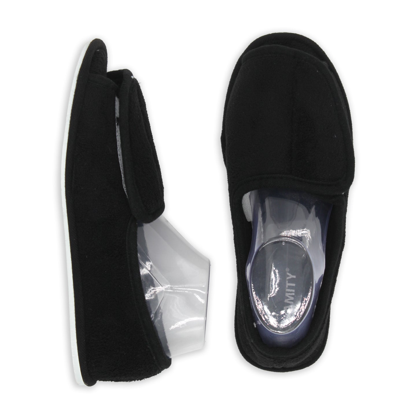 Ladies Open Toe Wide Width Velcro Slippers
